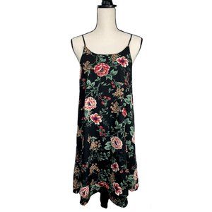 Blue Rain Women's Black Floral Casual Sleeveless Boho Dress Size Large